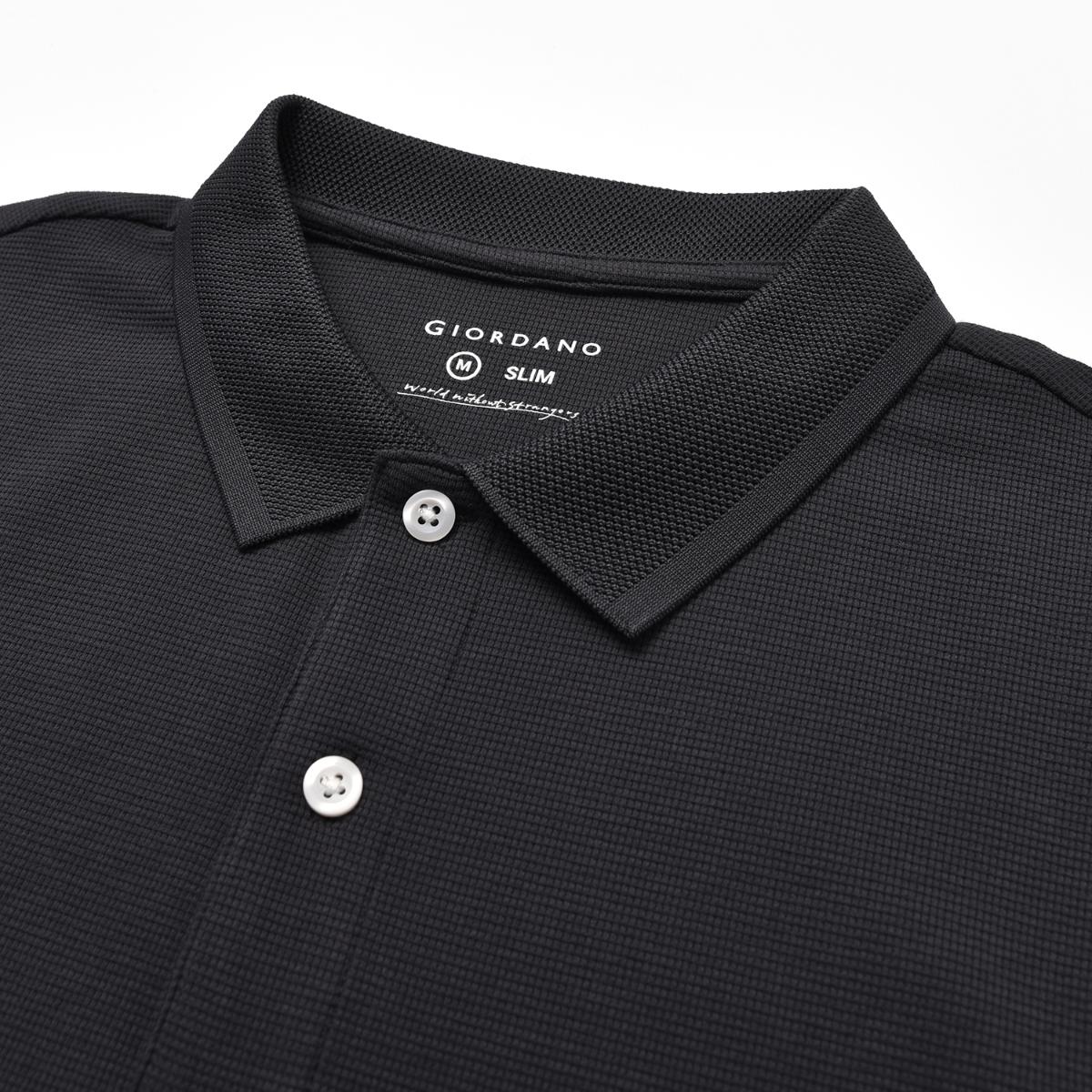 Men's Cotton Blend Waffle Knit Solid Polo