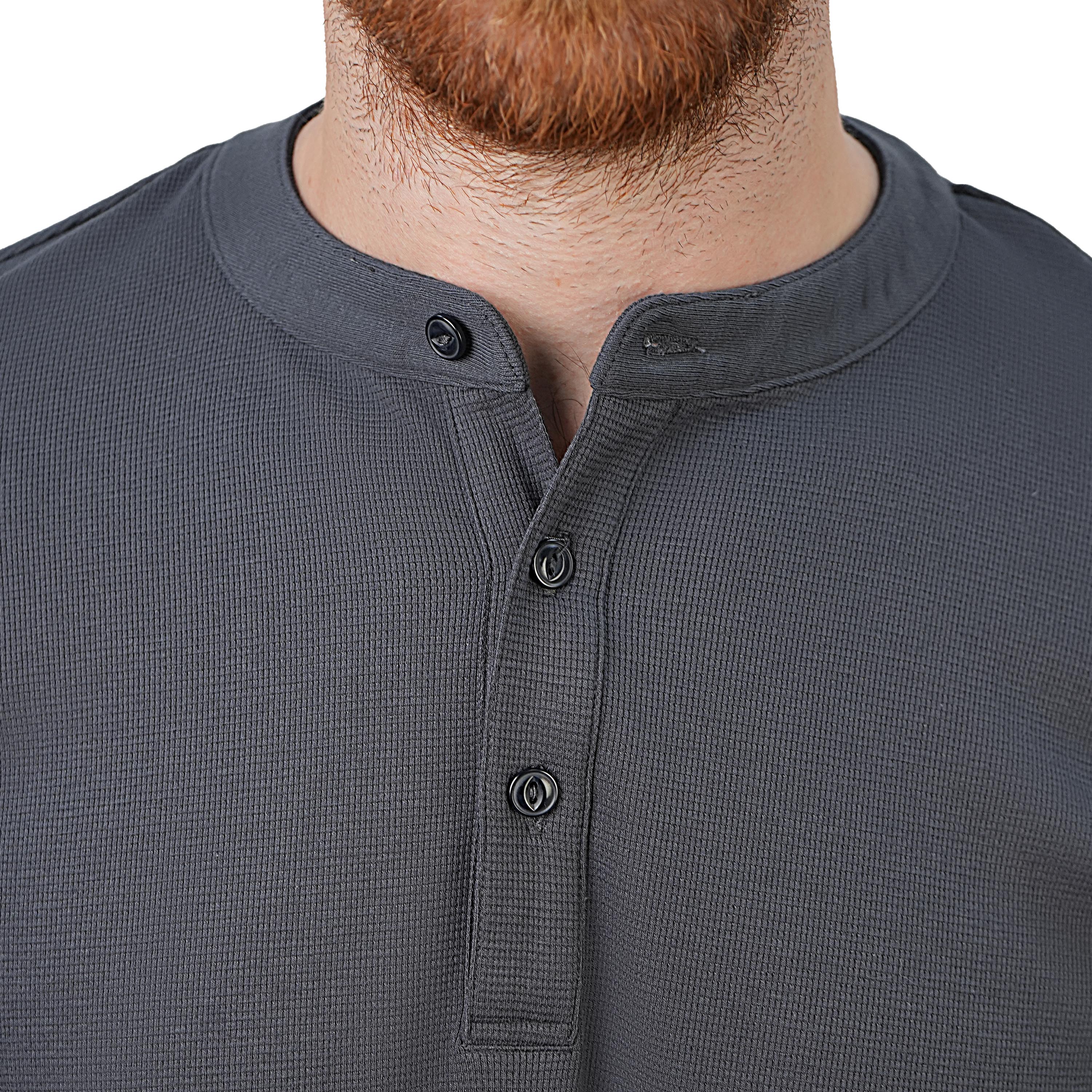 Men's Long Sleeve Stretch Waffle Henley Tee