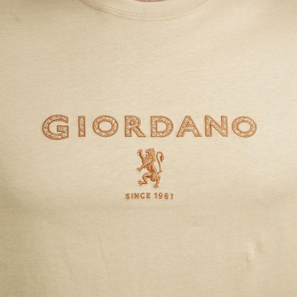 تي شيرت قطني جيرسي بطبعة نحيفة وأكمام قصيرة ورقبة دائرية