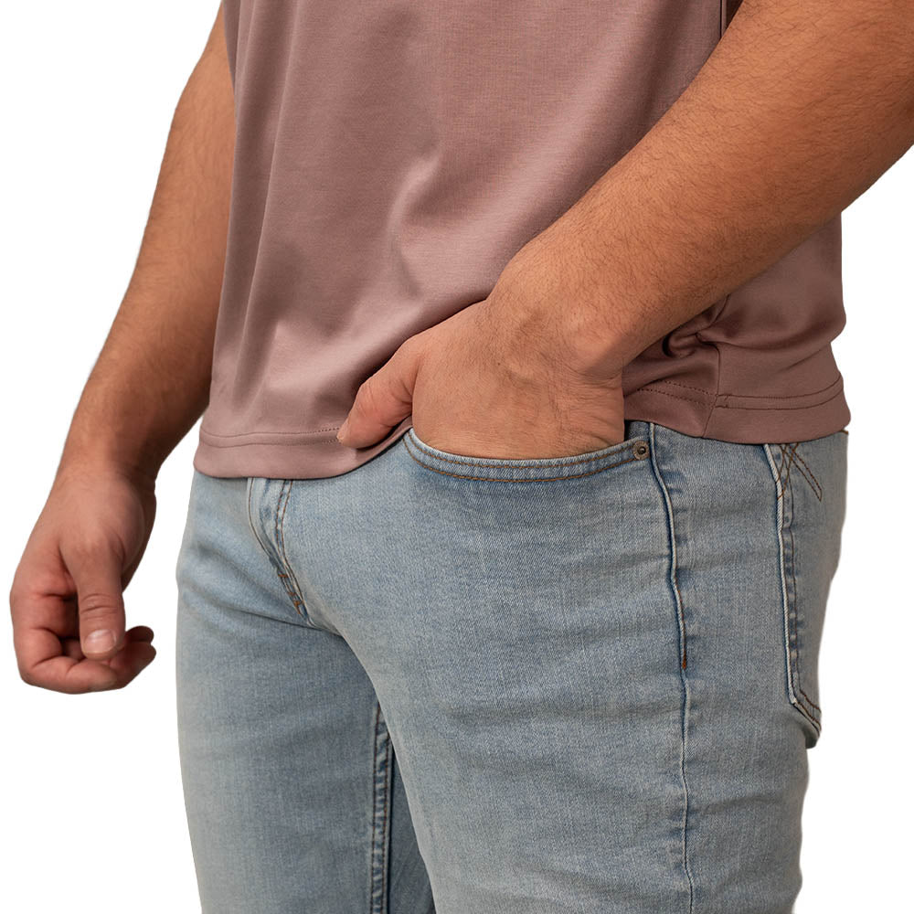 Men's Slim Taper Stretch Cotton Denim Jeans Low Rise
