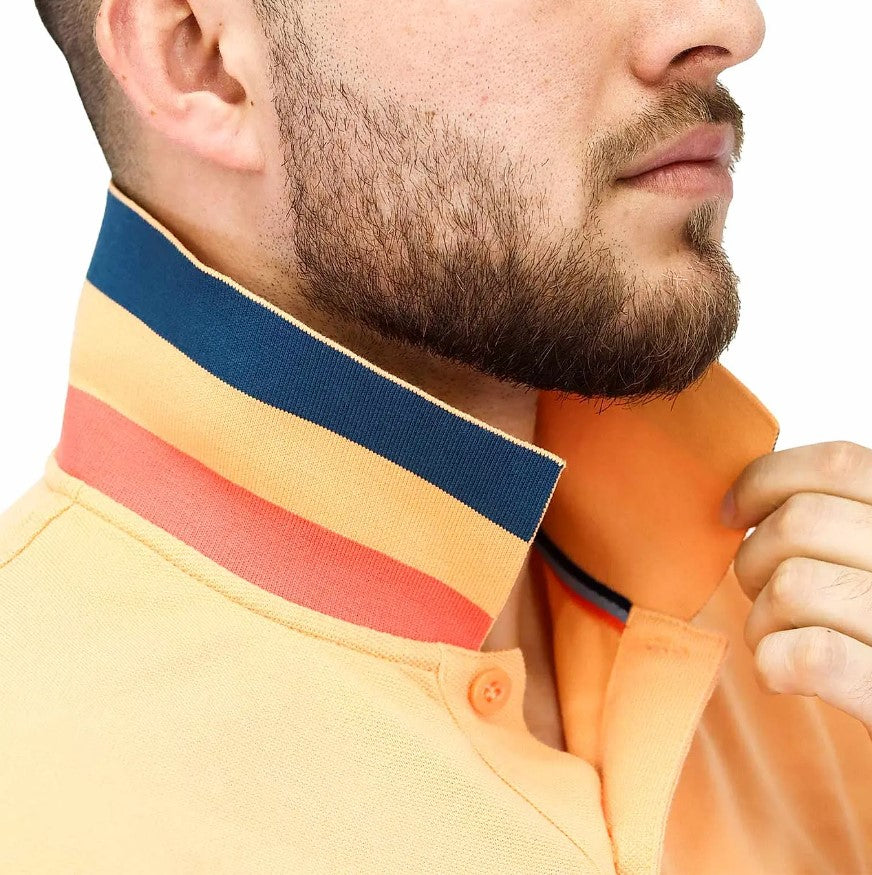 Men's Performance Slim Fit Lion Embroidery Solid Polo