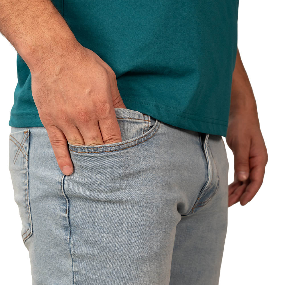 Men's Slim Taper Stretch Cotton Denim Jeans Low Rise