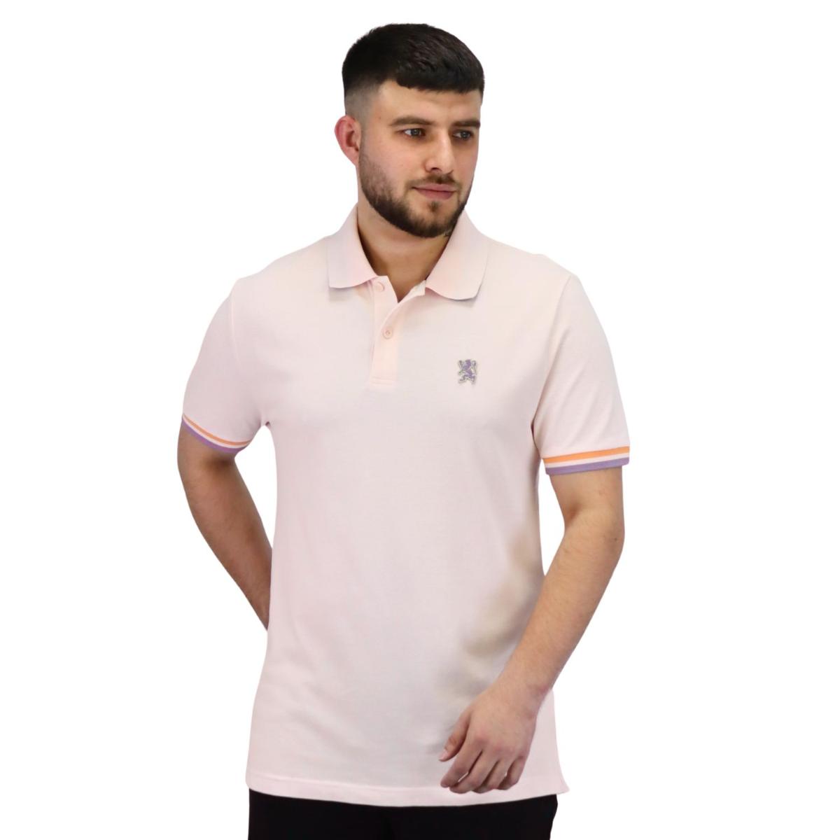 Men's Performance Slim Fit Lion Embroidery Solid Polo