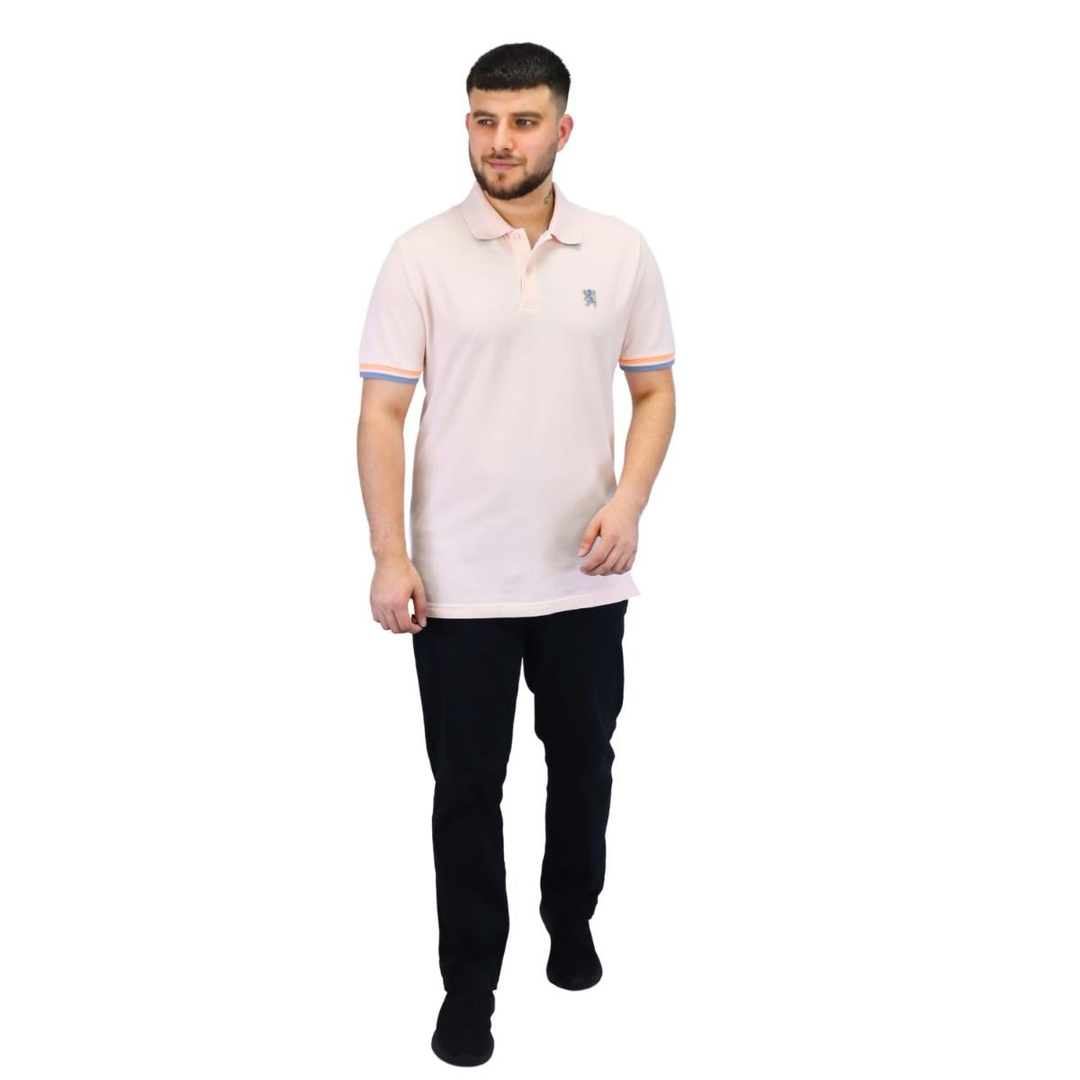 Men's Performance Slim Fit Lion Embroidery Solid Polo