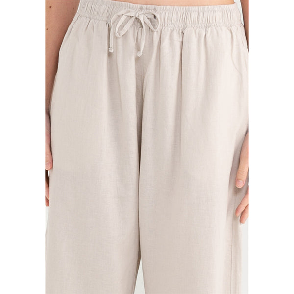 Women's Linen Viscose Elastic High Waist Pants