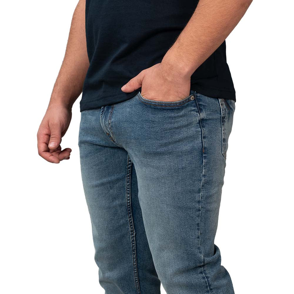 Men's Slim Taper Stretch Cotton Denim Jeans Low Rise