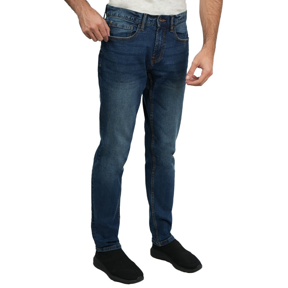 Men's Slim Taper Stretch Cotton Denim Jeans Low Rise