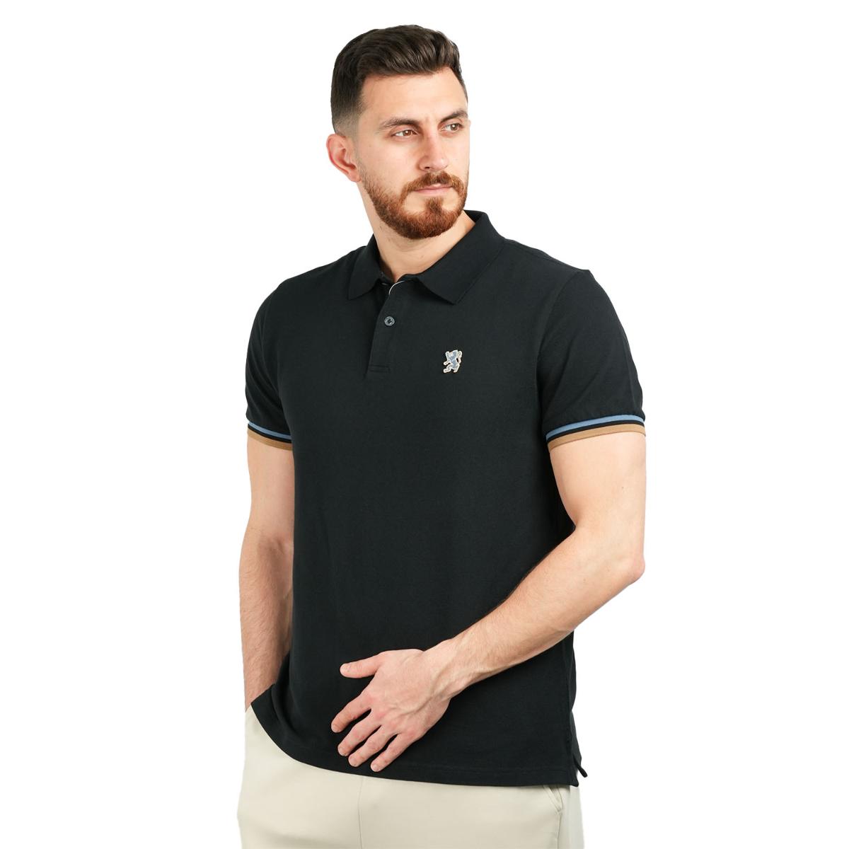 Men's Performance Slim Fit Lion Embroidery Solid Polo