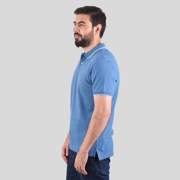 Solid Cotton Lycra Short Sleeve Tapered Polo