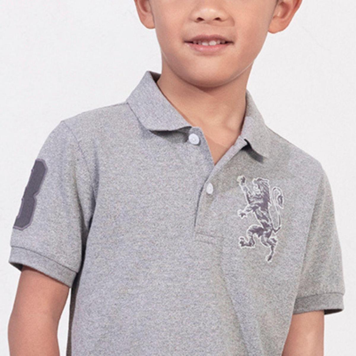 Kids' Lion Polo: 3D Embroidery, Comfort Piqué, Classic Style
