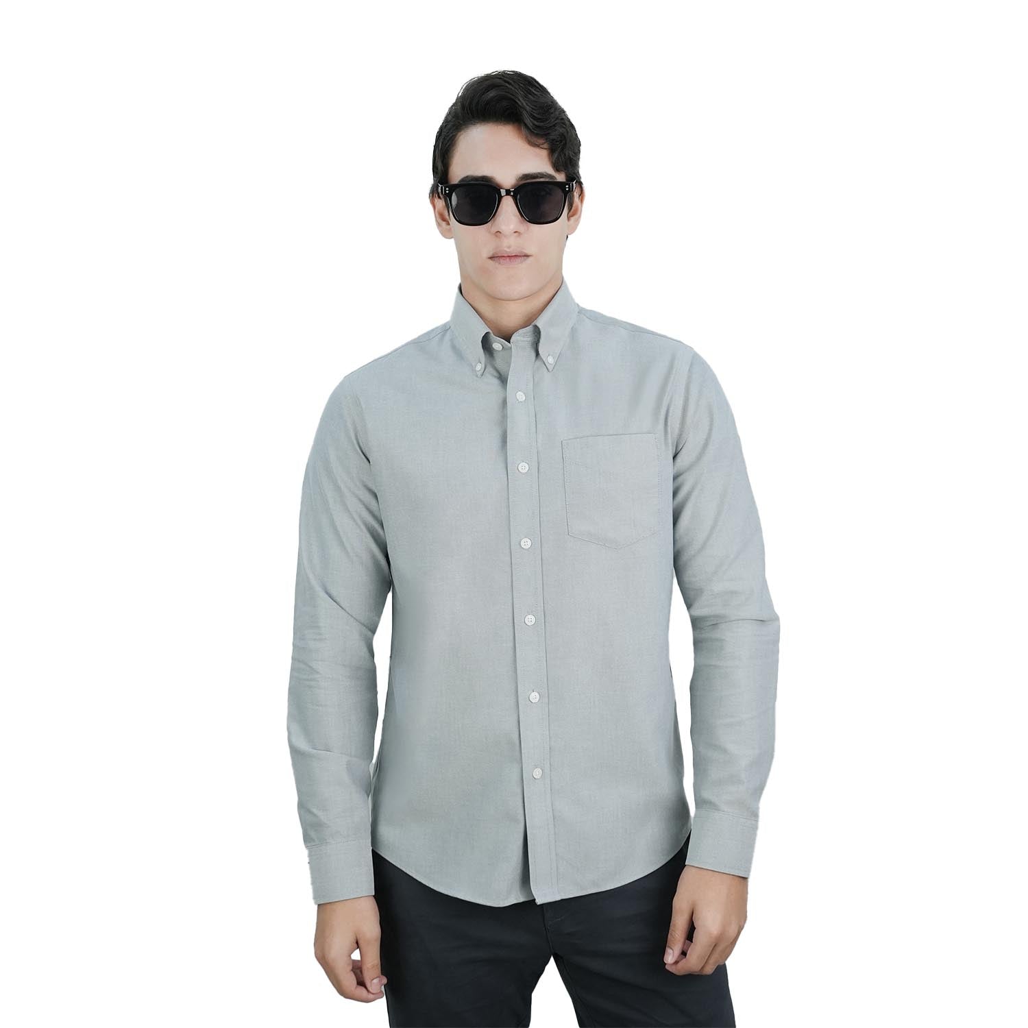 Men's Wrinkle-Free Cotton Oxford Long Sleeve Shirt