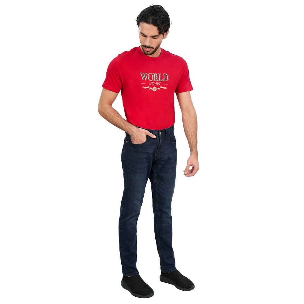 Men's Slim Taper Stretch Cotton Denim Jeans Low Rise