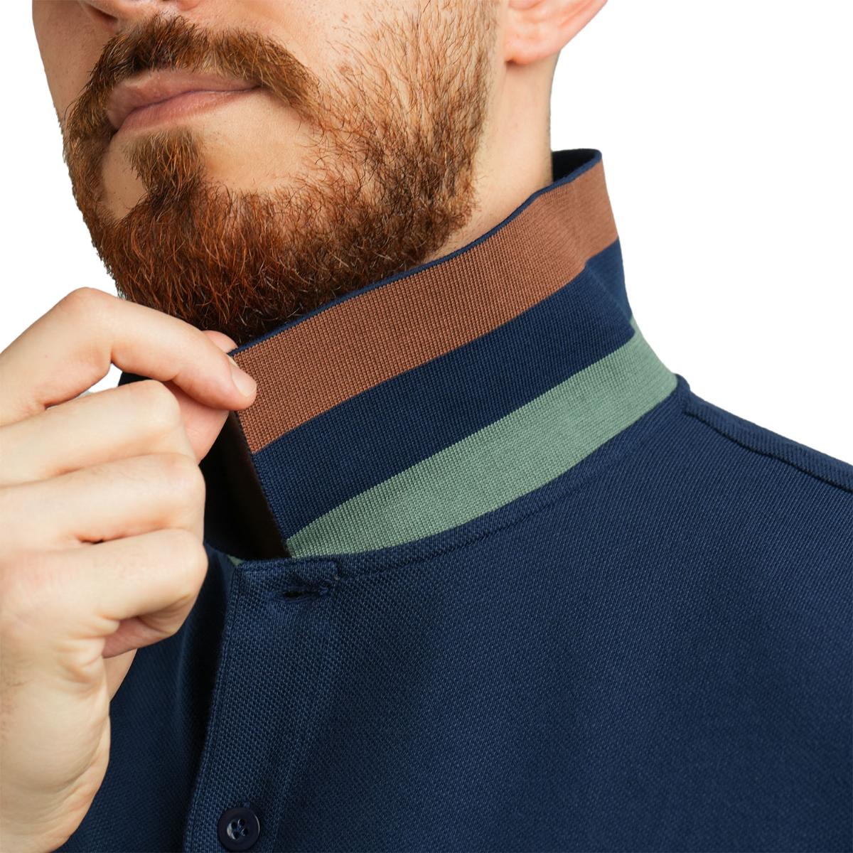 Men's Performance Slim Fit Lion Embroidery Solid Polo