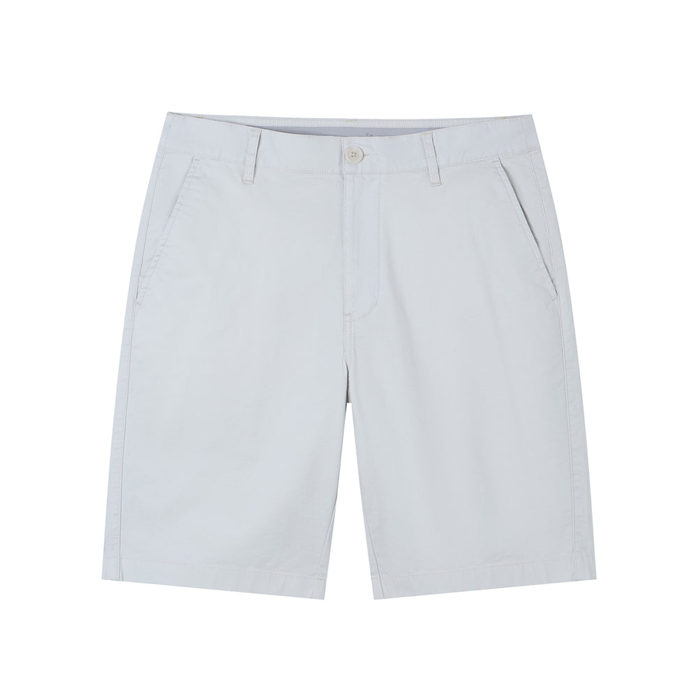 Men's Slim Twill Bermuda Shorts With Stretch Waist