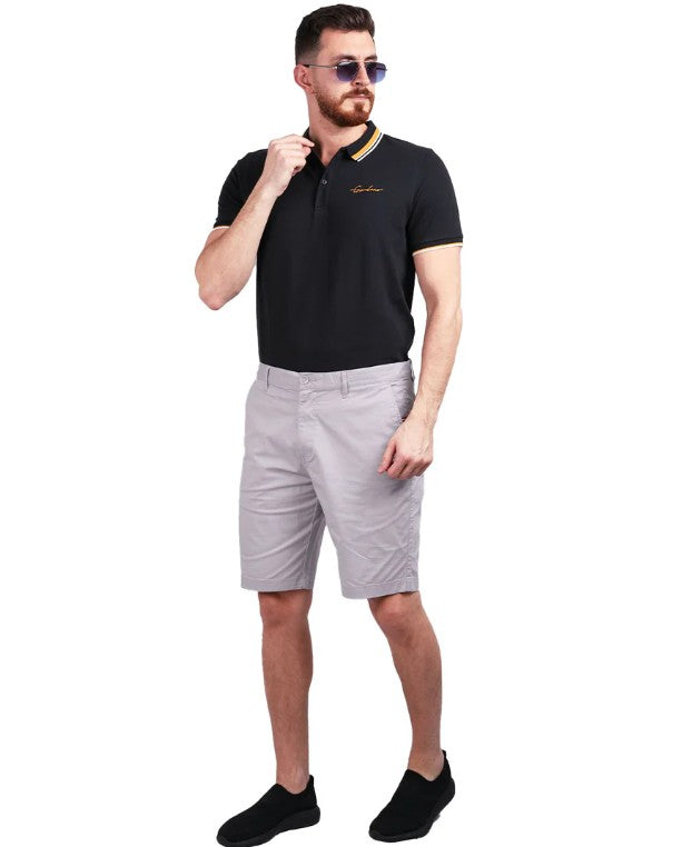 Man's Shorts Cotton/Spindex Twill Low Rise Slim Triple Bermuda