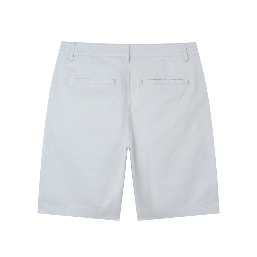 Men's Slim Twill Bermuda Shorts With Stretch Waist