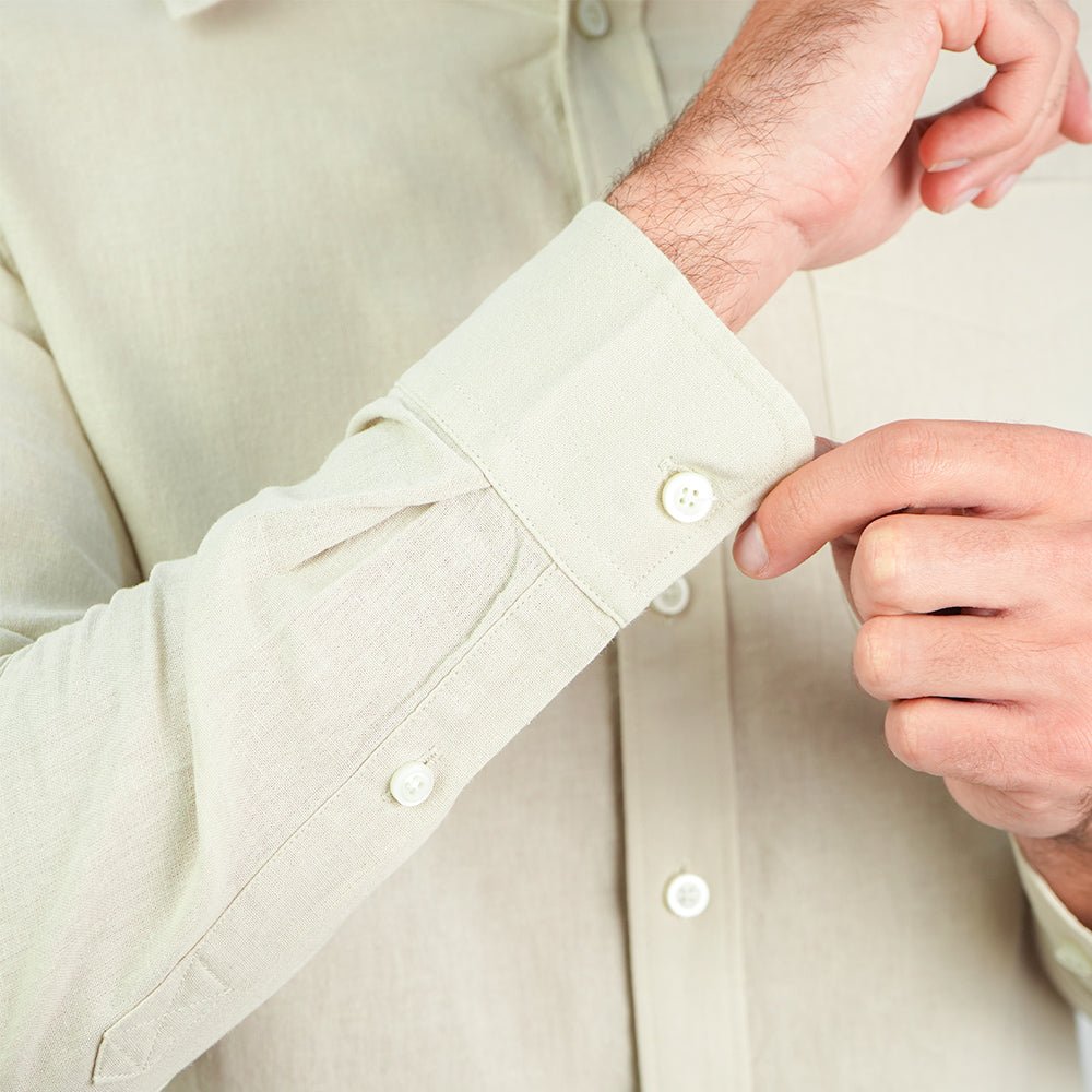 Men's Slim Linen Cotton Solid Shirt