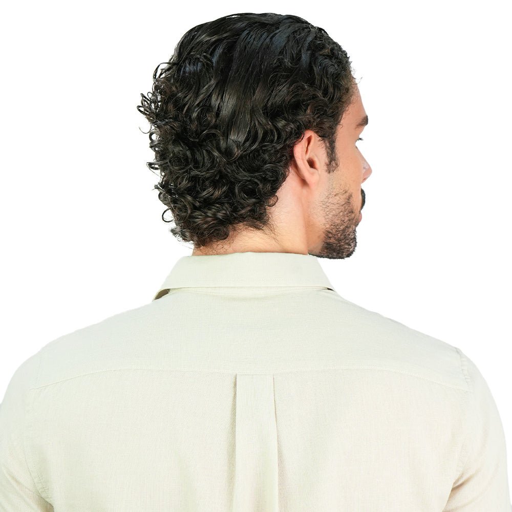 Men's Slim Linen Cotton Solid Shirt