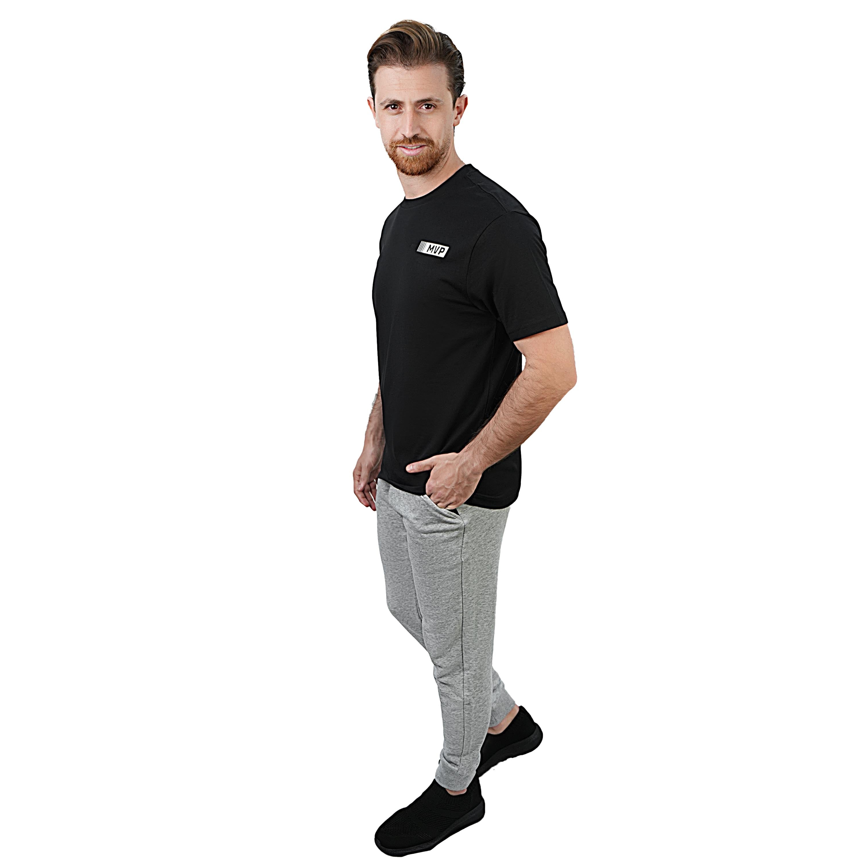 تي شيرت رجالي من القطن بقصة ضيقة ومطبوع عليه رسالة