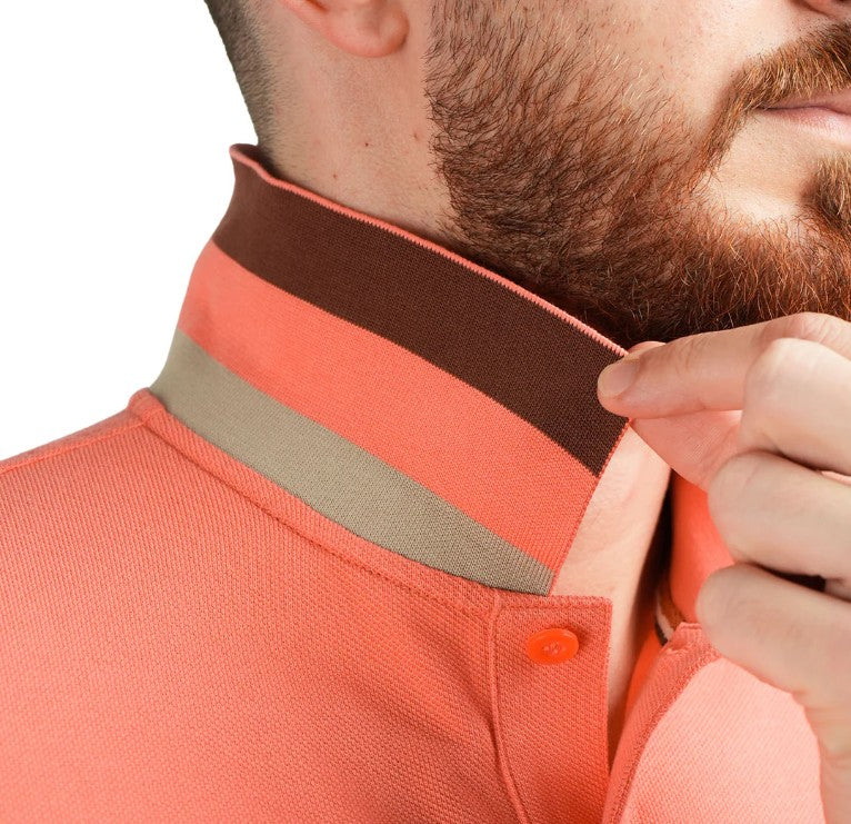 Men's Performance Slim Fit Lion Embroidery Solid Polo