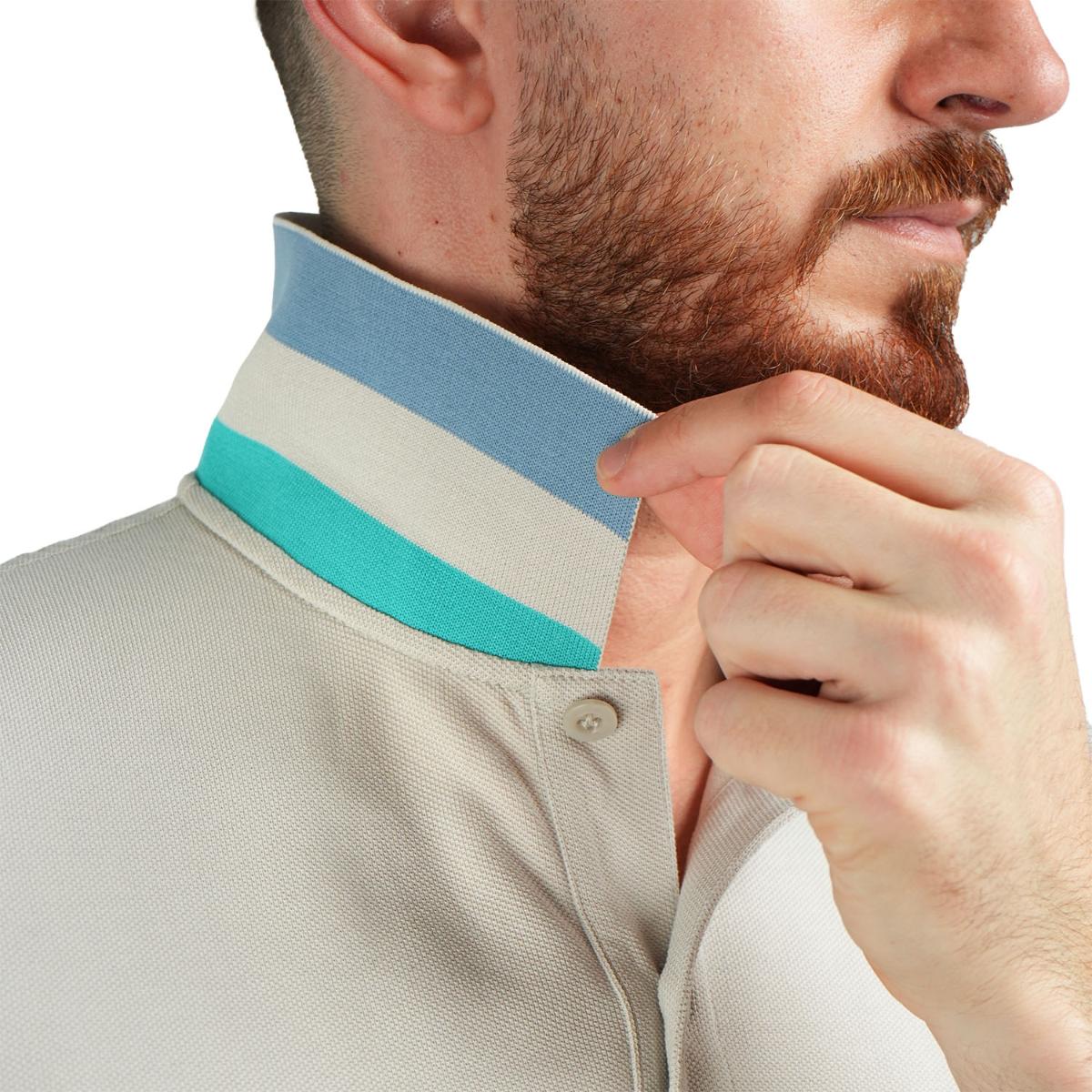 Men's Performance Slim Fit Lion Embroidery Solid Polo