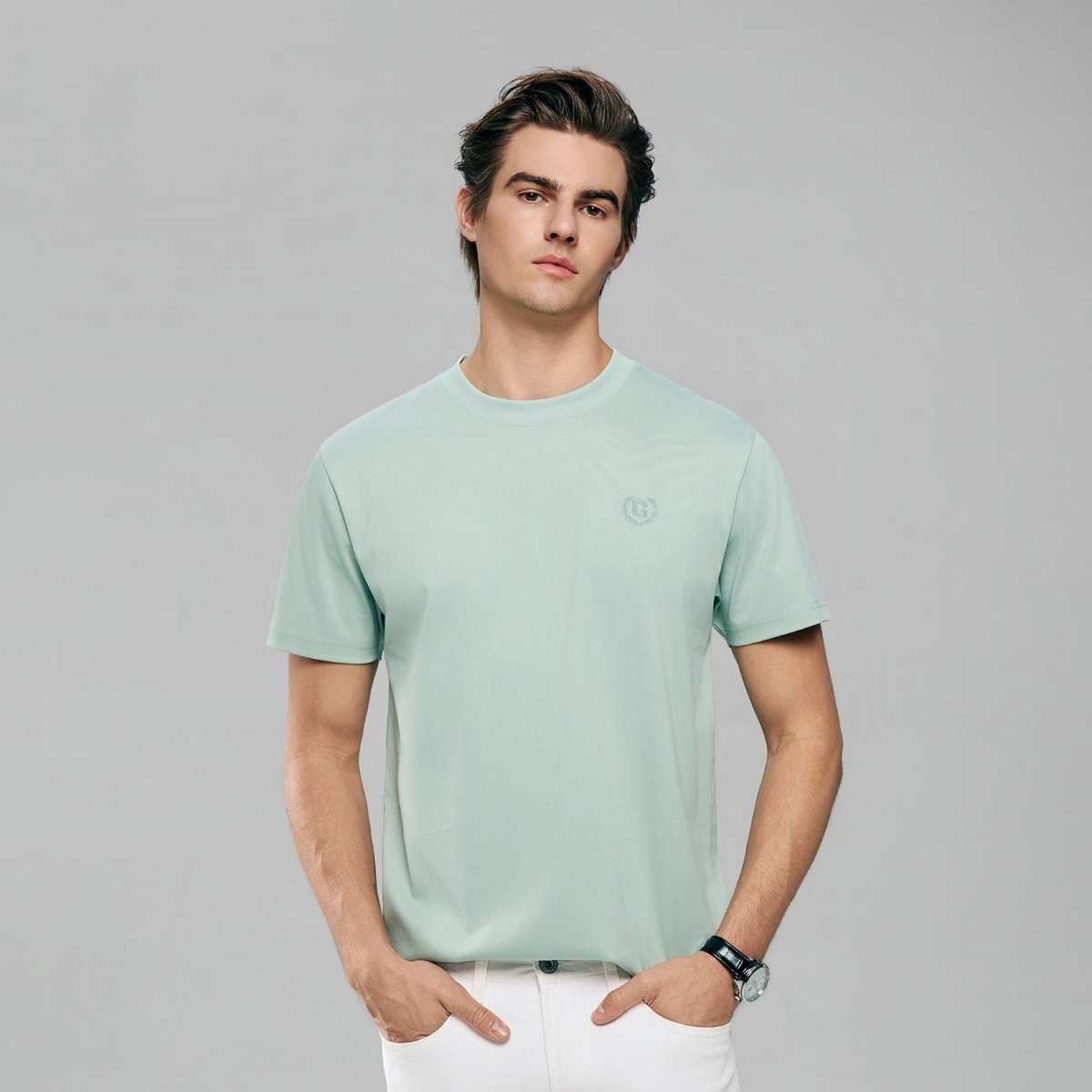 Men's Slim Fit Liquid Touch Cotton Crew Neck Tee