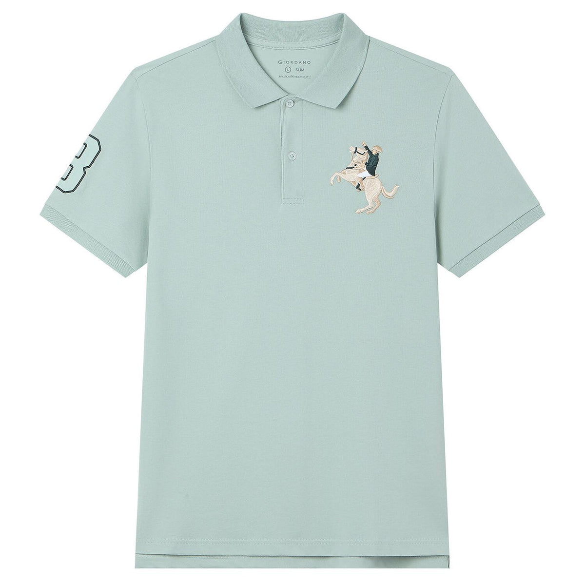 Men’s Slim Fit Napoleon Embroidery Lycra Pique Polo