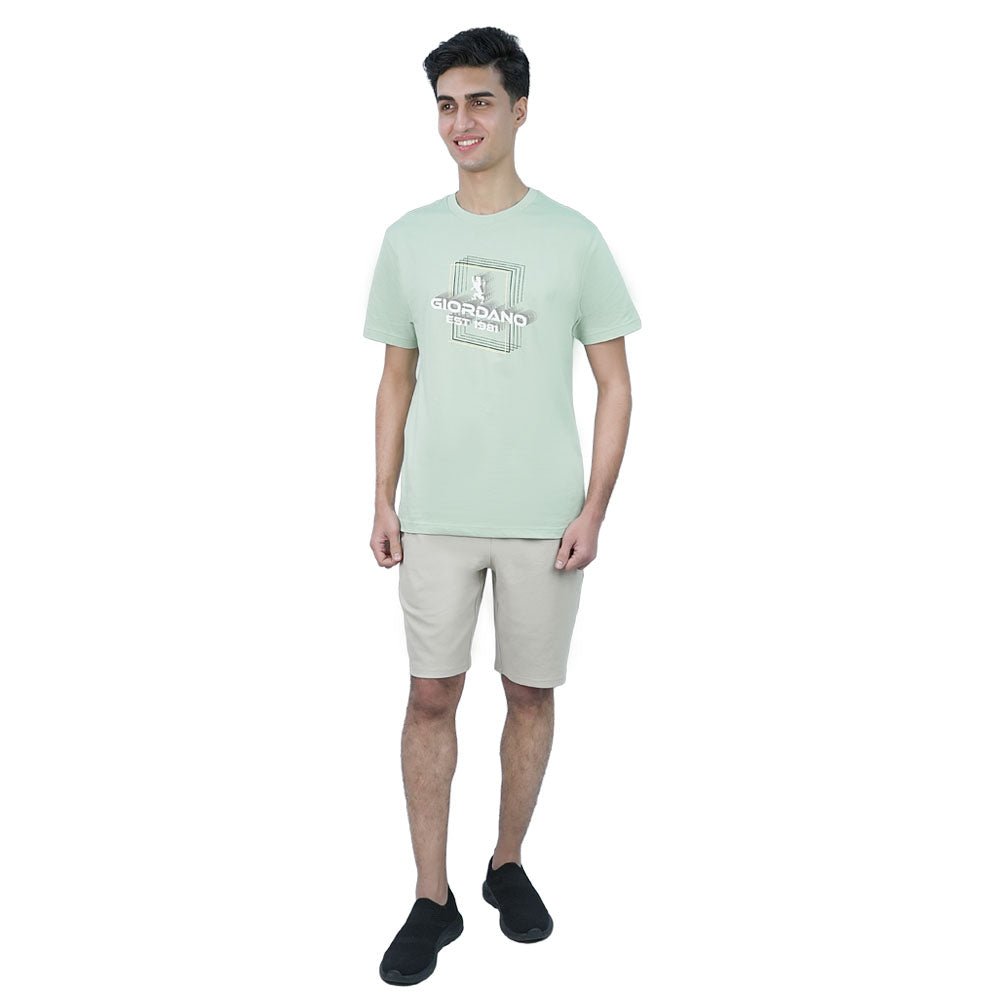 Men Slim Heritage Branding Cotton Print Tee