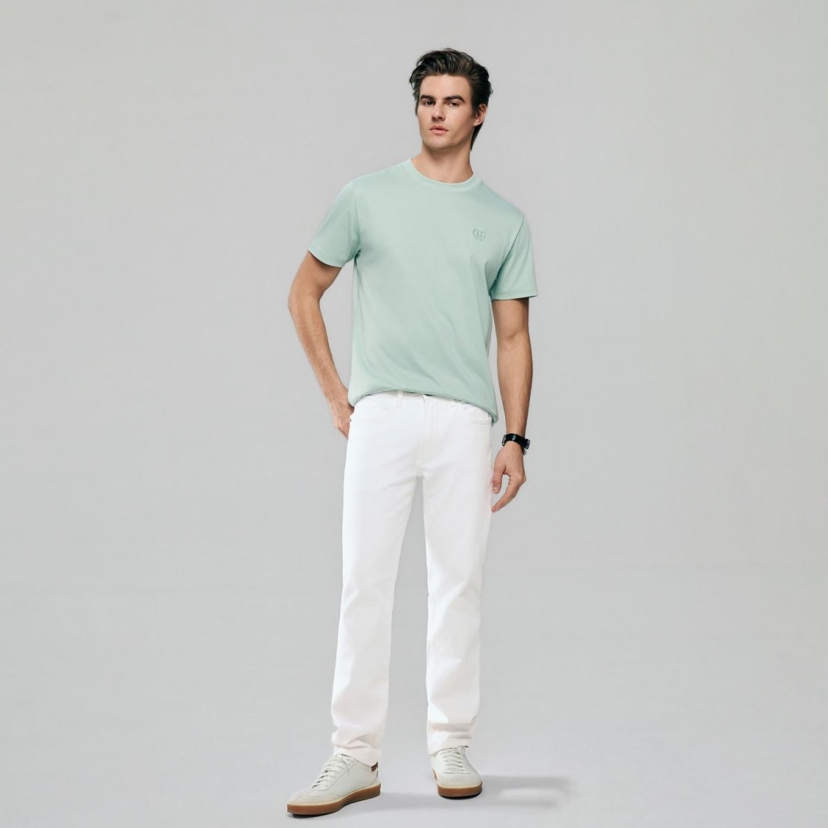 Men's Slim Fit Liquid Touch Cotton Crew Neck Tee