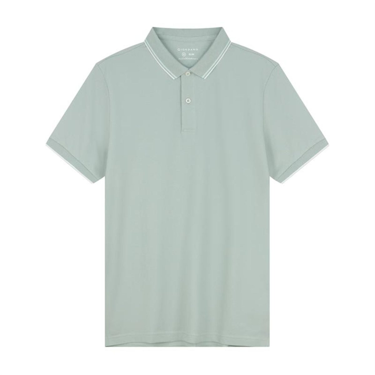 Men's Slim Pique Cotton Lycra Solid Polo with Flat Knit Collar