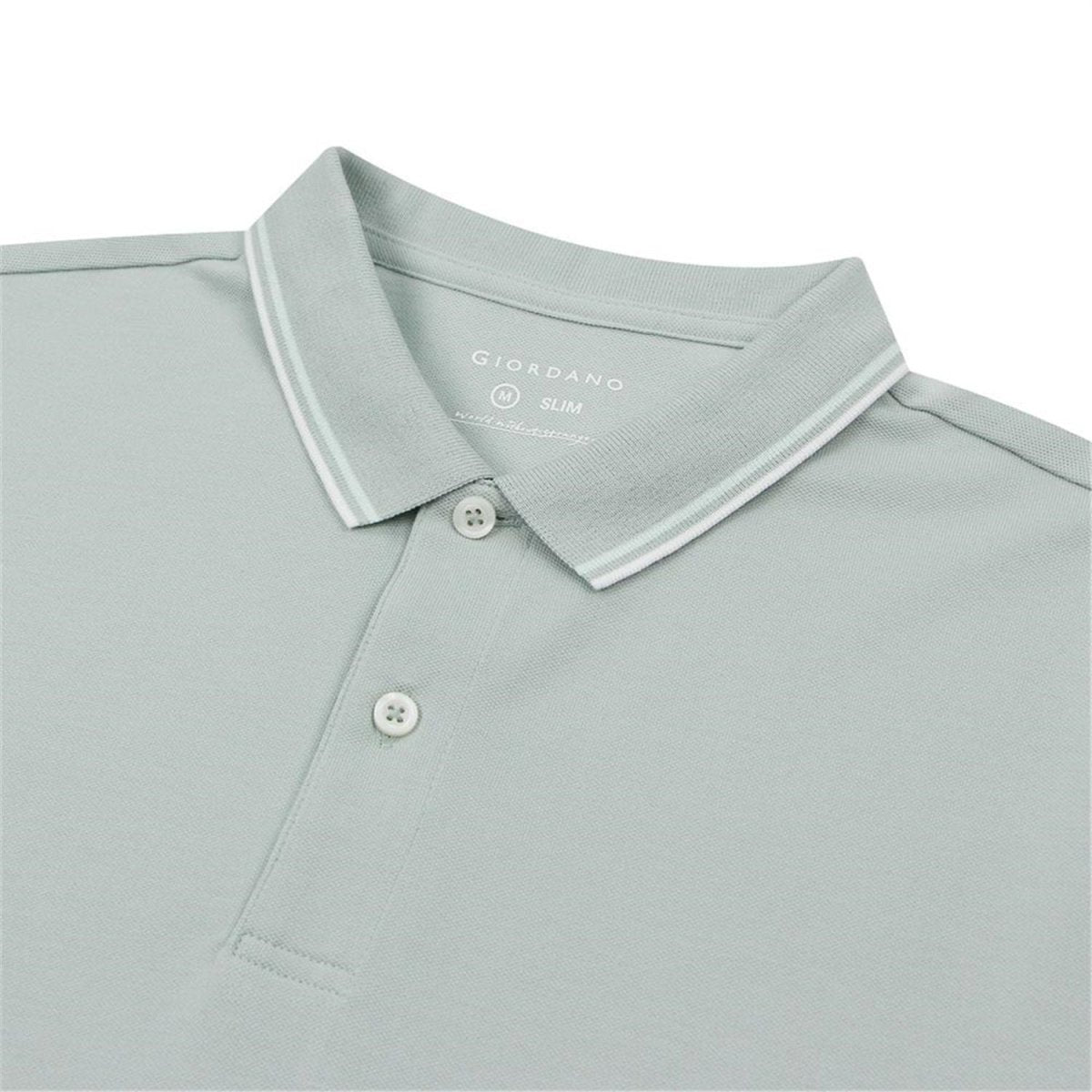 Men's Slim Pique Cotton Lycra Solid Polo with Flat Knit Collar