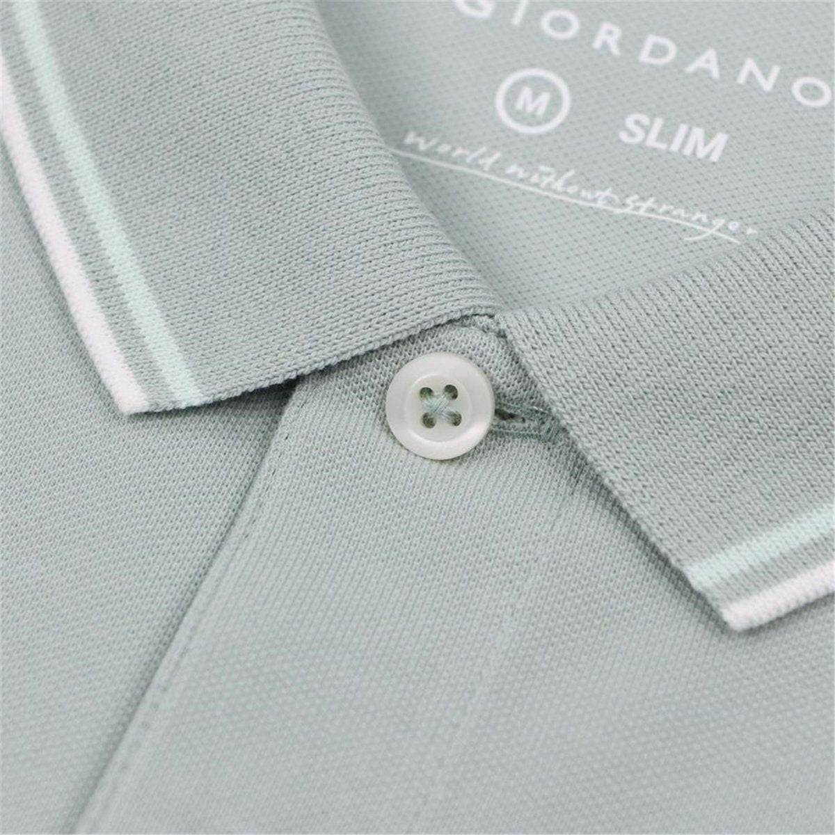 Men's Slim Pique Cotton Lycra Solid Polo with Flat Knit Collar