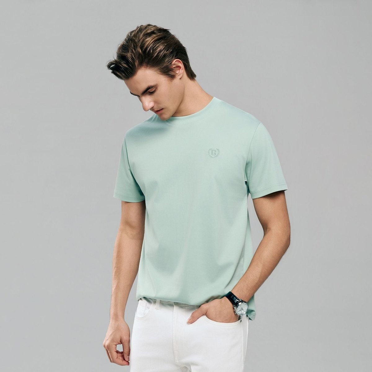 Men's Slim Fit Liquid Touch Cotton Crew Neck Tee