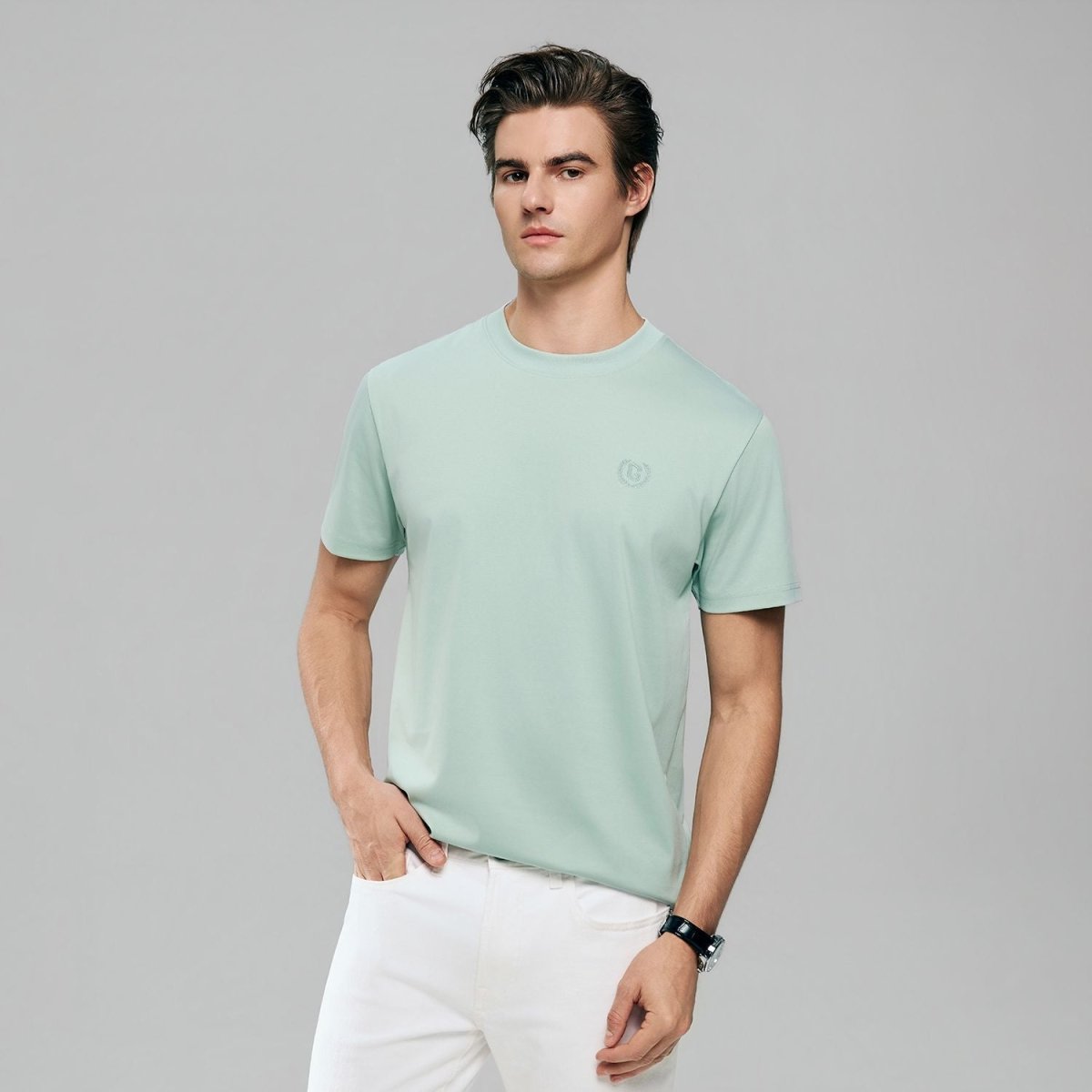 Men's Slim Fit Liquid Touch Cotton Crew Neck Tee