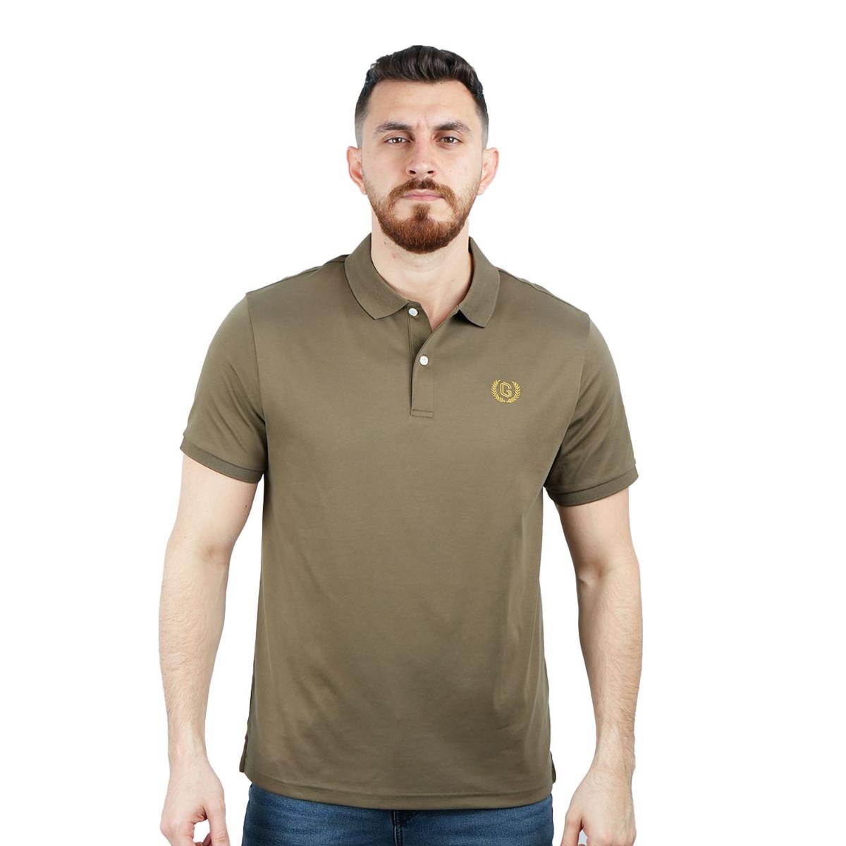 Cotton Interlock Flat Knit Color Short Sleeve Slim Embroidered Solid Polo (Liquid Touch)