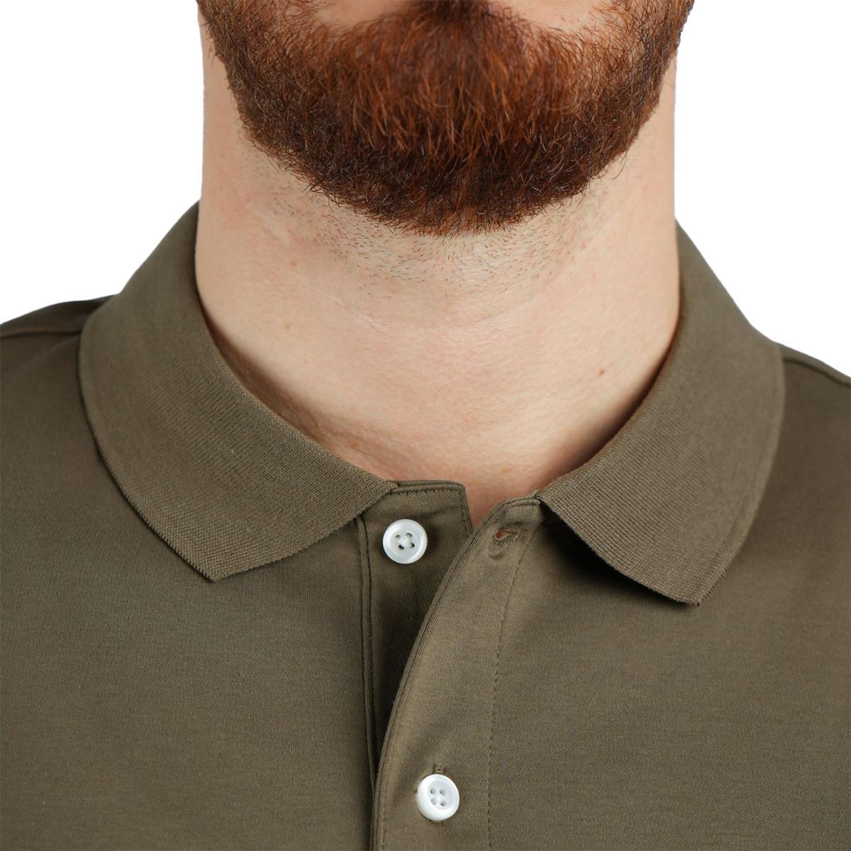 Cotton Interlock Flat Knit Color Short Sleeve Slim Embroidered Solid Polo (Liquid Touch)