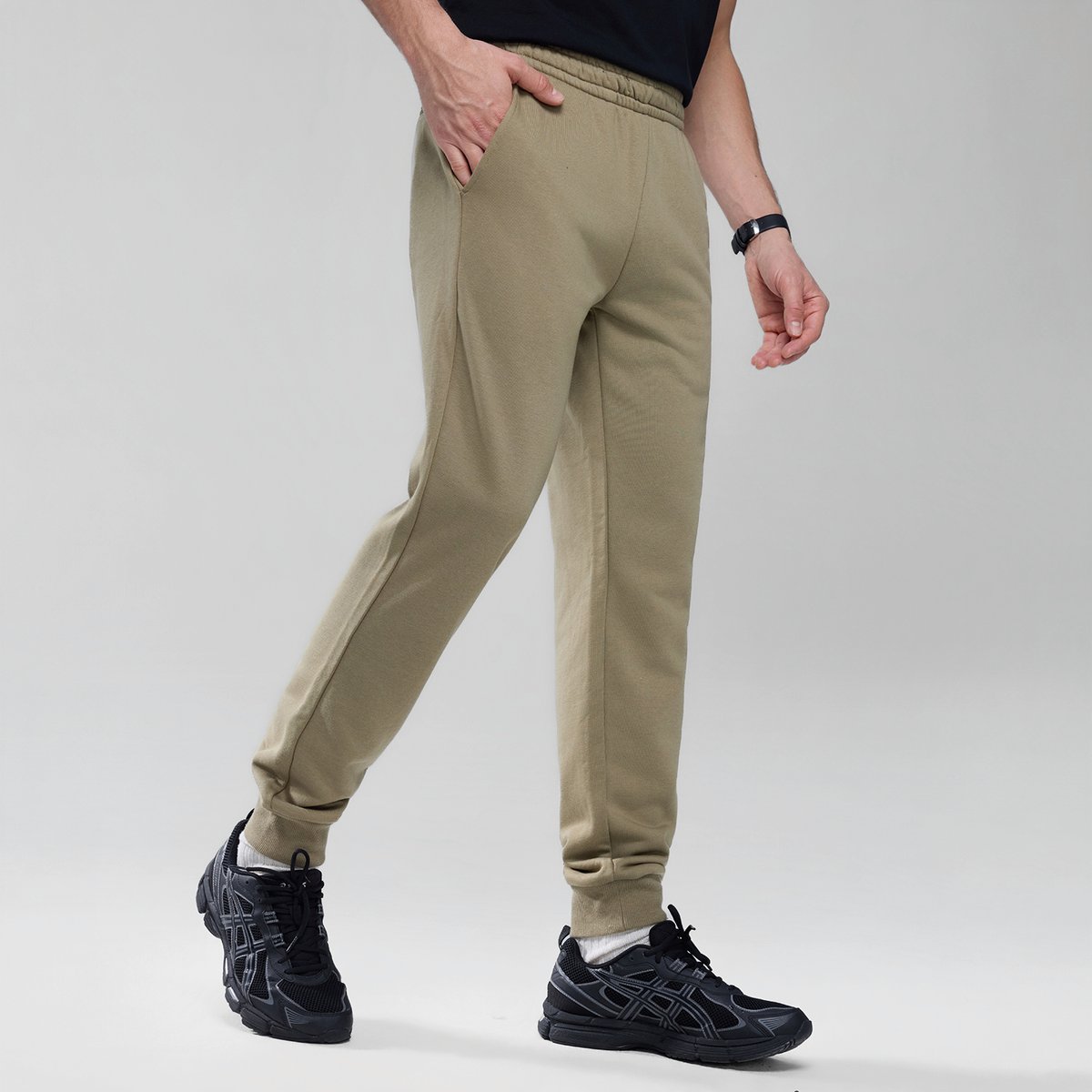 COTTON/POLYESTER FRENCH TERRY MID RISE SLIM TAPER JOGGER (KNIT)