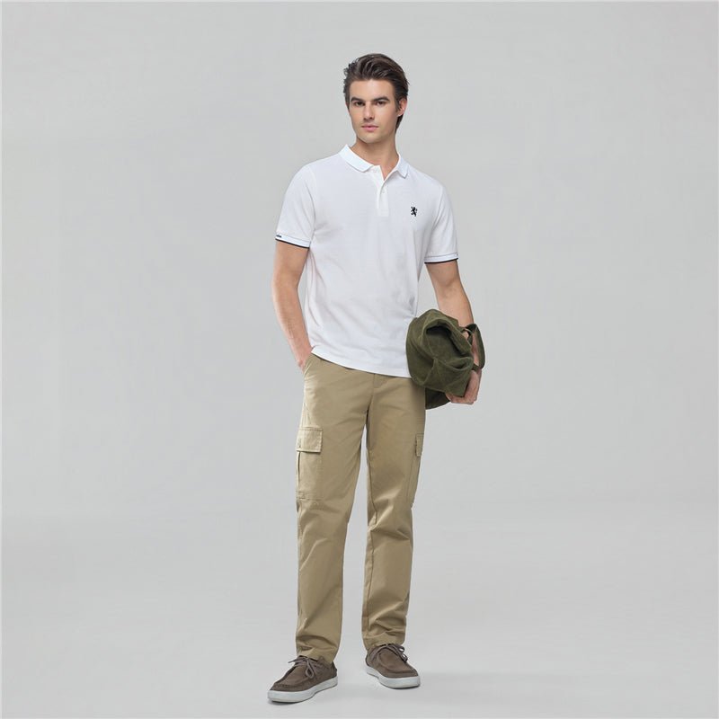 Men’s Relaxed Stretch Twill Cargo Khakis