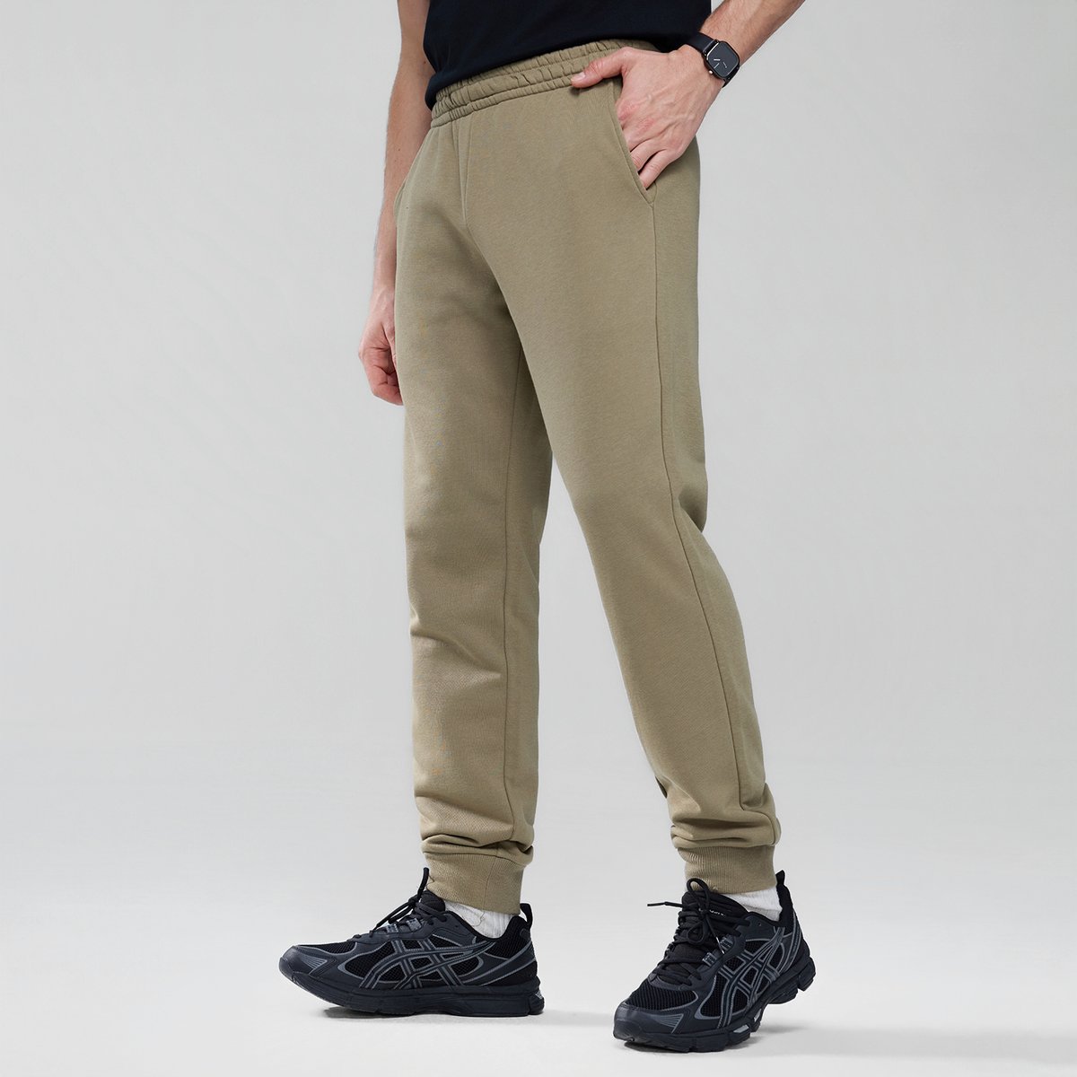 COTTON/POLYESTER FRENCH TERRY MID RISE SLIM TAPER JOGGER (KNIT)