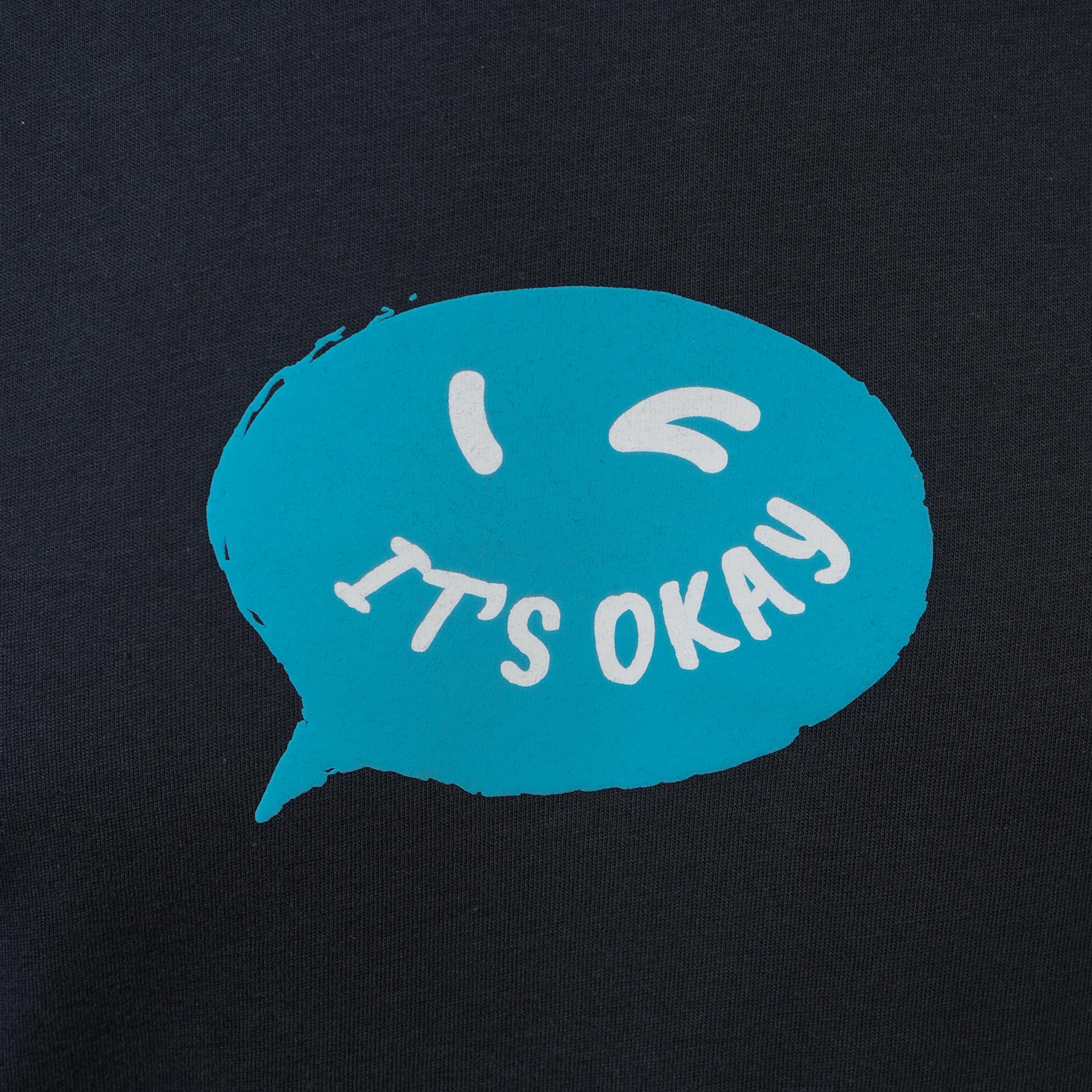 تي شيرت رجالي من القطن بقصة ضيقة ومطبوع عليه رسالة