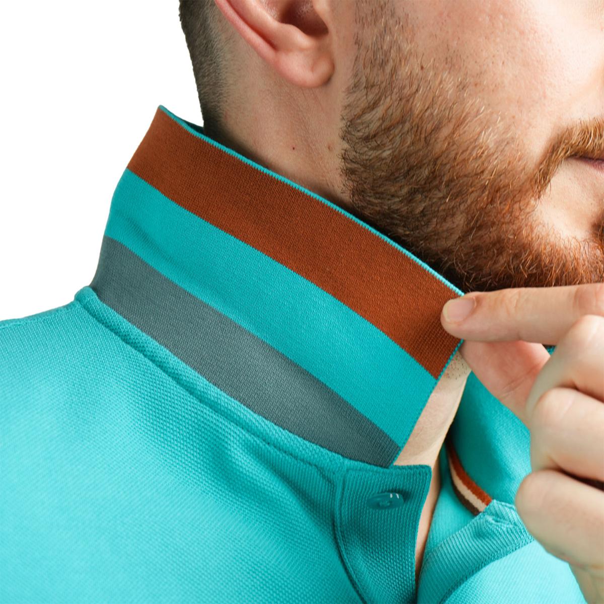 Men's Performance Slim Fit Lion Embroidery Solid Polo