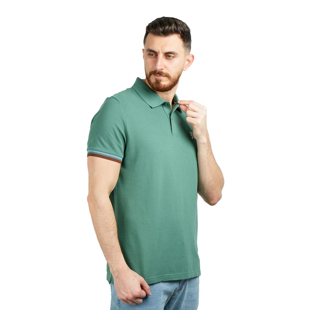 Men's Performance Slim Fit Lion Embroidery Solid Polo