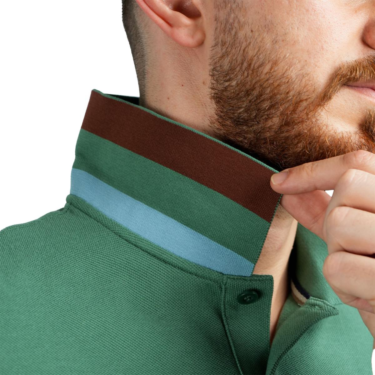 Men's Performance Slim Fit Lion Embroidery Solid Polo