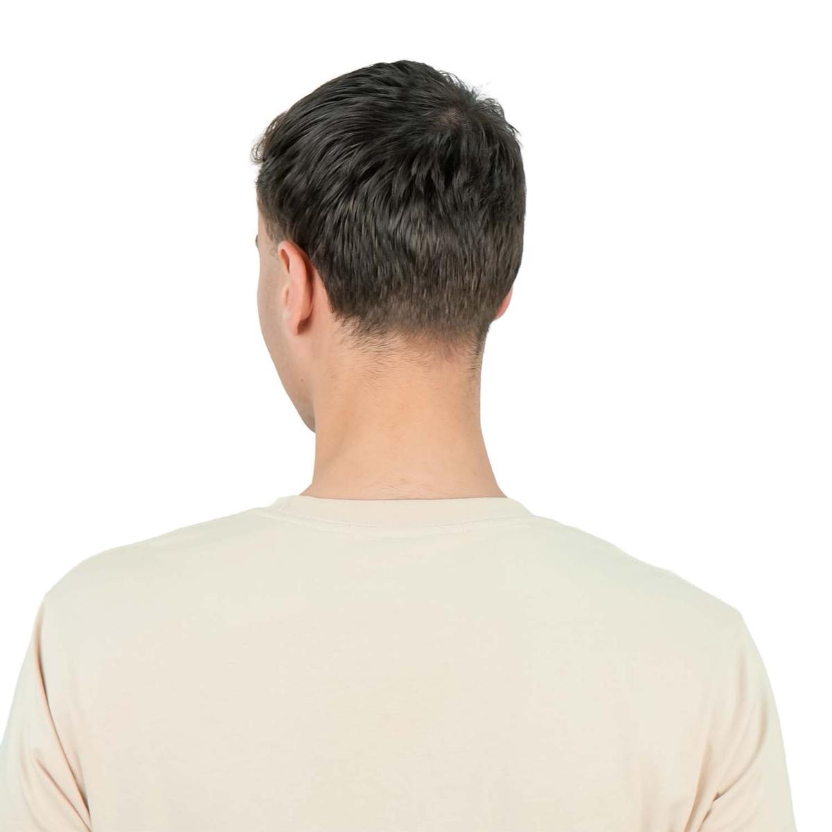 تي شيرت رجالي مطبوع عليه عبارة "عالم بلا غرباء" - قصة ضيقة، رقبة دائرية، قطن