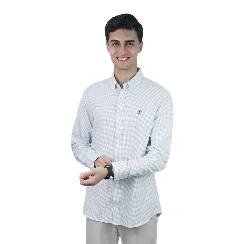 Men's Cotton Slim Oxford Shirt With Embroidery