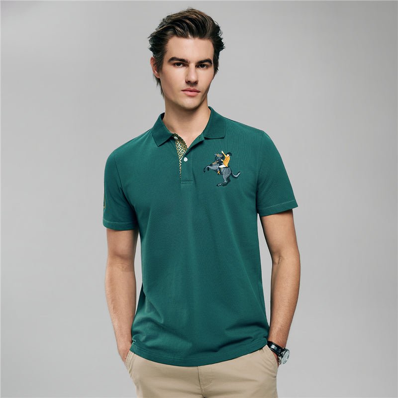 Men’s Cotton Slim Pique Polo with Napoleon Embroidery