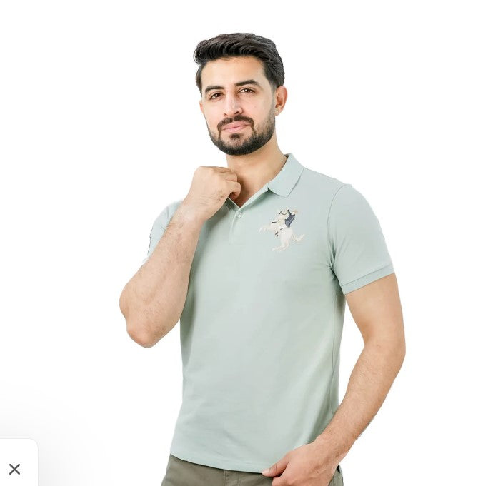 Men's Slim Fit Cotton Short Sleeve Napoleon Polo