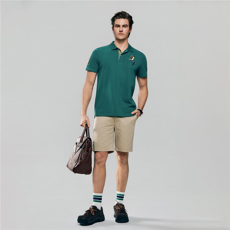Men’s Cotton Slim Pique Polo with Napoleon Embroidery