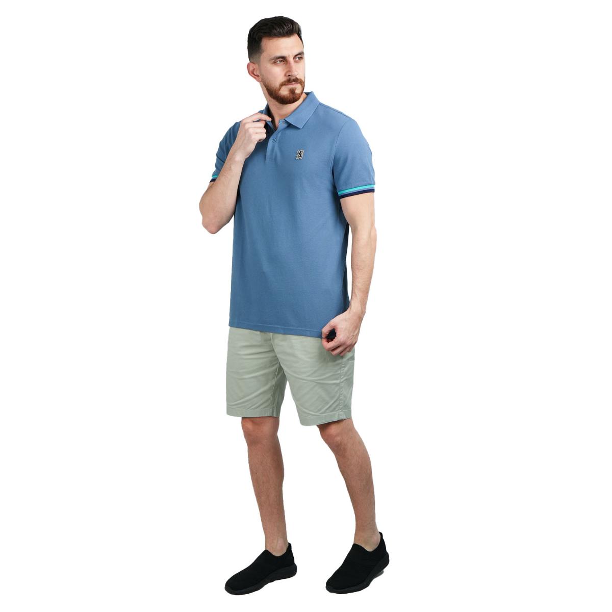 Men's Performance Slim Fit Lion Embroidery Solid Polo