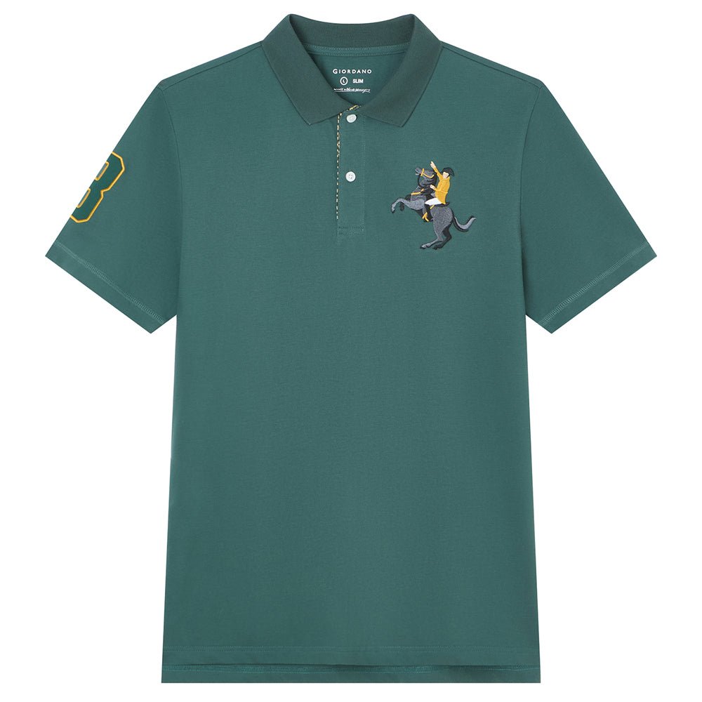 Men’s Cotton Slim Pique Polo with Napoleon Embroidery
